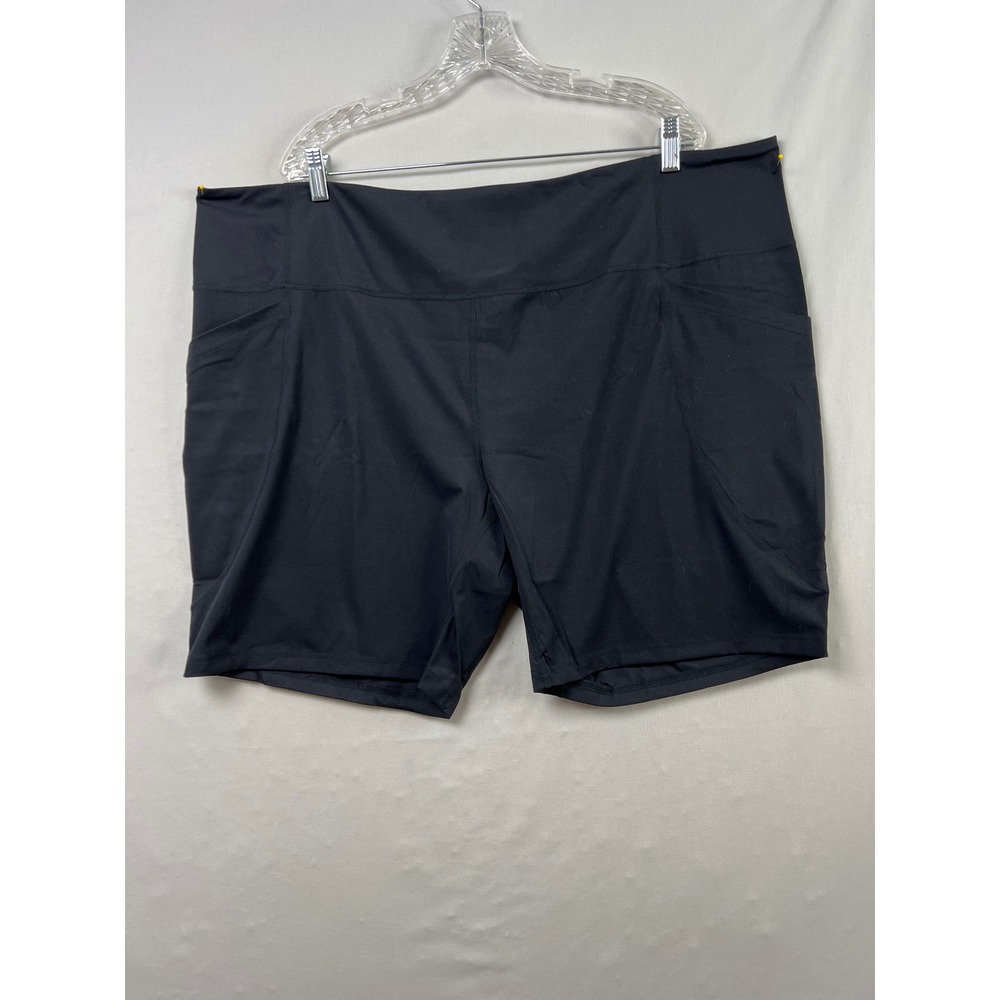 Kinflyte Compression Shorts Womens 6XL Black High Rise Side Pockets Activewear